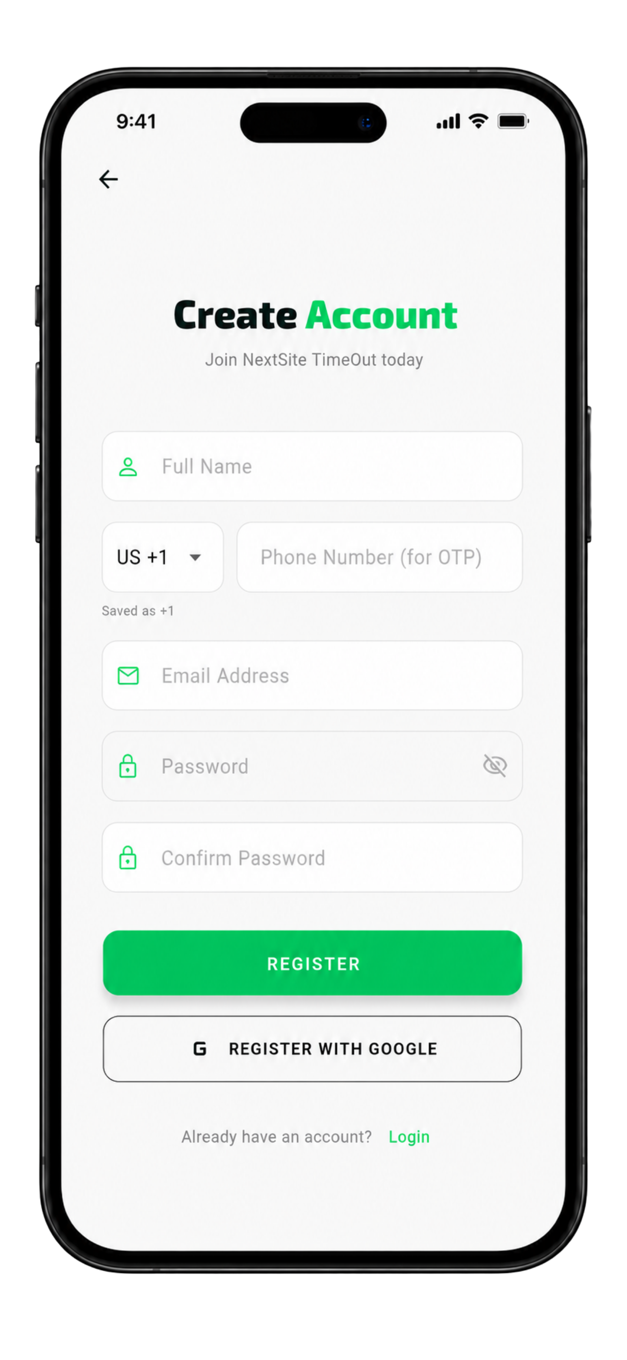 Create Account Light